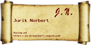 Jurik Norbert névjegykártya